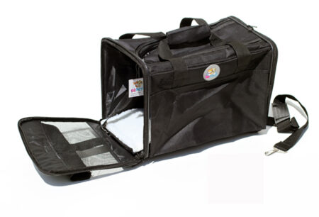 Bolsa de transporte de pets - preta -  aprovada em cabine de avião